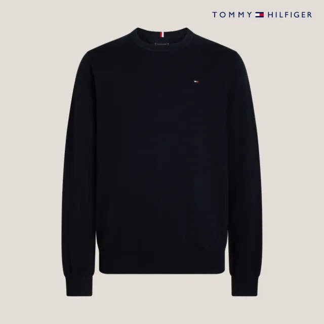 【TOMMY HILFIGER】官方旗艦館 Signature圓領毛衣_藍色