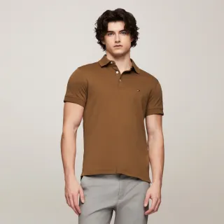 【Tommy Hilfiger】官方旗艦館 Essential 修身 Polo 衫_棕色