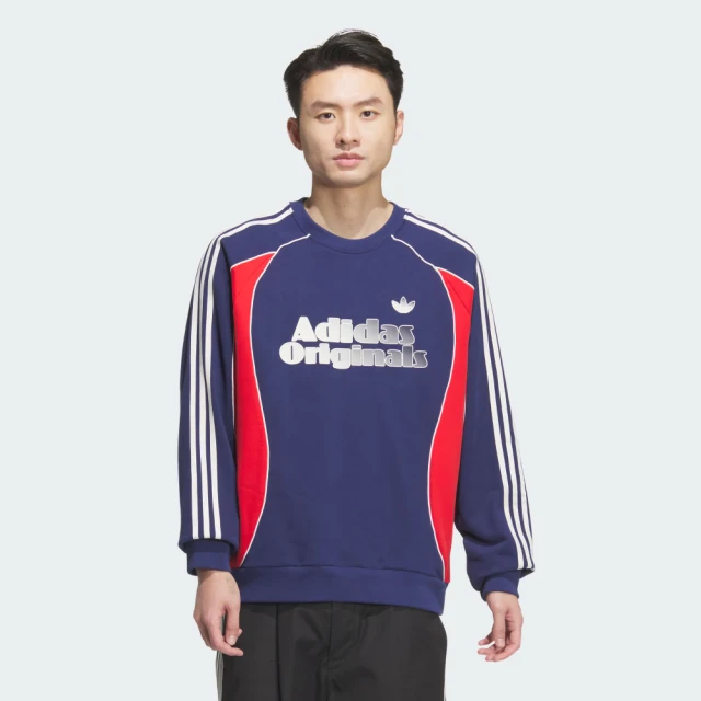 adidas 愛迪達 長袖上衣 男 大學T 寬鬆 三葉草 亞規 RS M SWEAT CREW 藍紅 JN3793