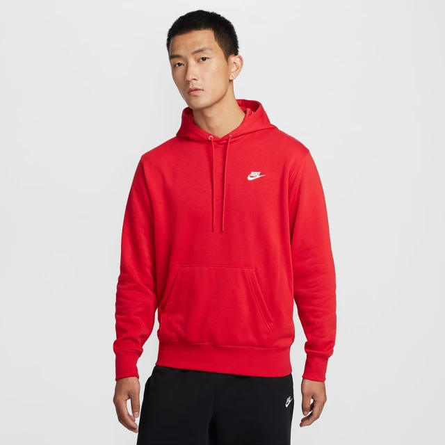 NIKE 耐吉 長袖上衣 男 帽T AS M NK CLUB FT PO HOODIE 紅 FN3867-657