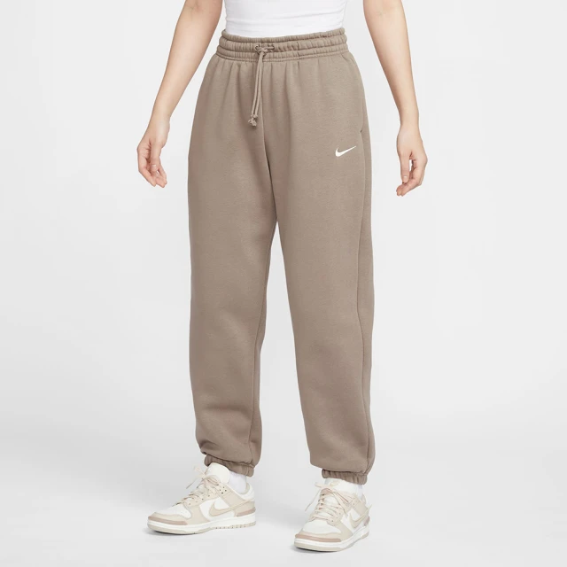 NIKE 耐吉 長褲 女 運動褲 寬鬆版型 毛絨 AS W NSW PHNX FLC HR OS PANT 2 奶茶 FZ5997-233