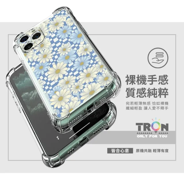 【TRON】Google 系列 日方格小雛菊系列 四角防摔軟殼手機殼(適用 Google Pixel 8A/ 7A/ 6A)