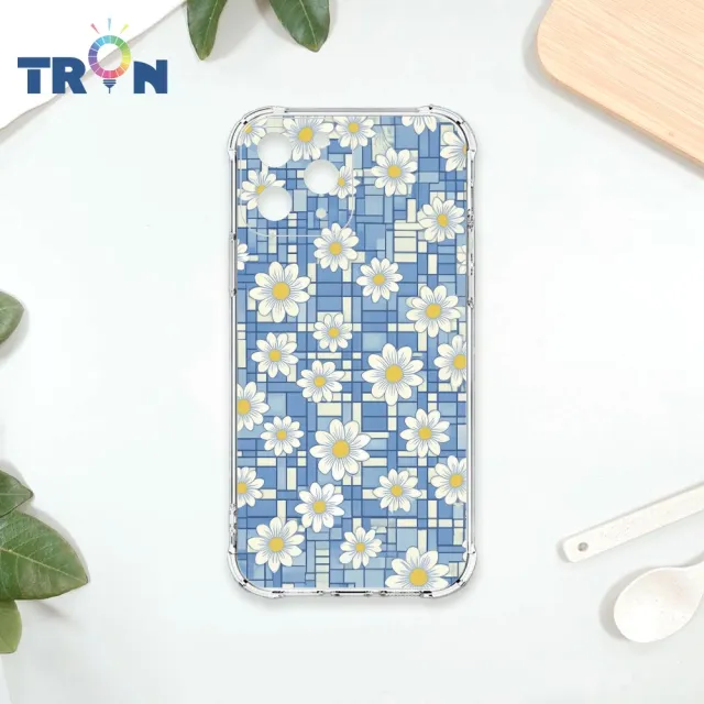 【TRON】Google 系列 日方格小雛菊系列 四角防摔軟殼手機殼(適用 Google Pixel 8A/ 7A/ 6A)