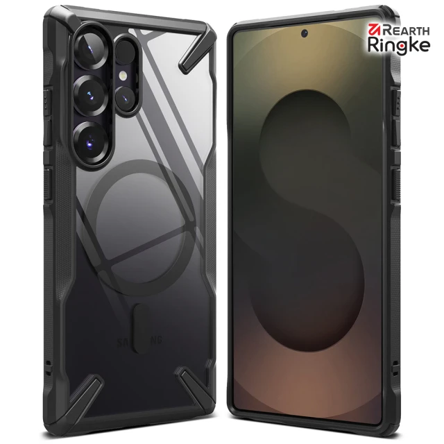 RingkeRingke 三星 Galaxy S25 Ultra Fusion-X Magnetic 磁吸防撞手機保護殼 霧黑(Rearth 軍規防摔 Magsafe)