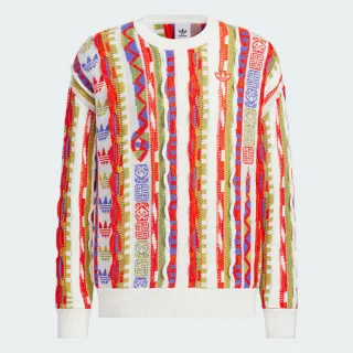 【adidas 愛迪達】長袖上衣 男 女 針織 三葉草 CNY新年 LNY AOP SWEATER 白紅綠 JL8371