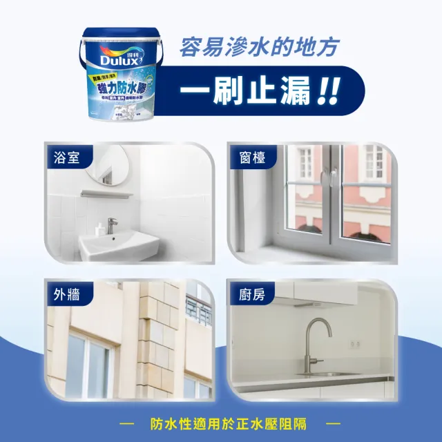 【得利】Dulux官方旗艦店★A795 強力防水膠 透明 亮光（1加侖裝）(磁磚 窗框 滲水)