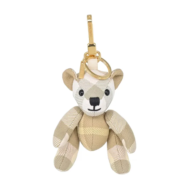 【BURBERRY 巴寶莉】Thomas 泰迪熊吊飾鑰匙圈(亞麻色)