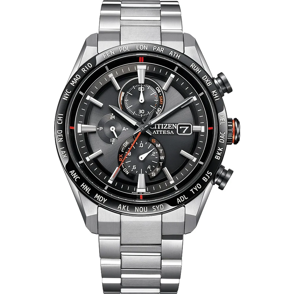【CITIZEN 星辰】沉穩商務鈦金屬電波計時腕錶  禮物  手錶(AT8189-61E)