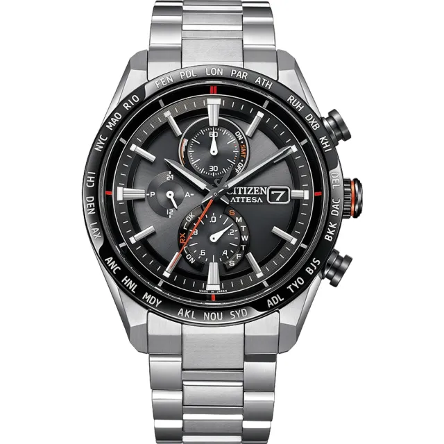 【CITIZEN 星辰】沉穩商務鈦金屬電波計時腕錶  禮物  手錶(AT8189-61E)
