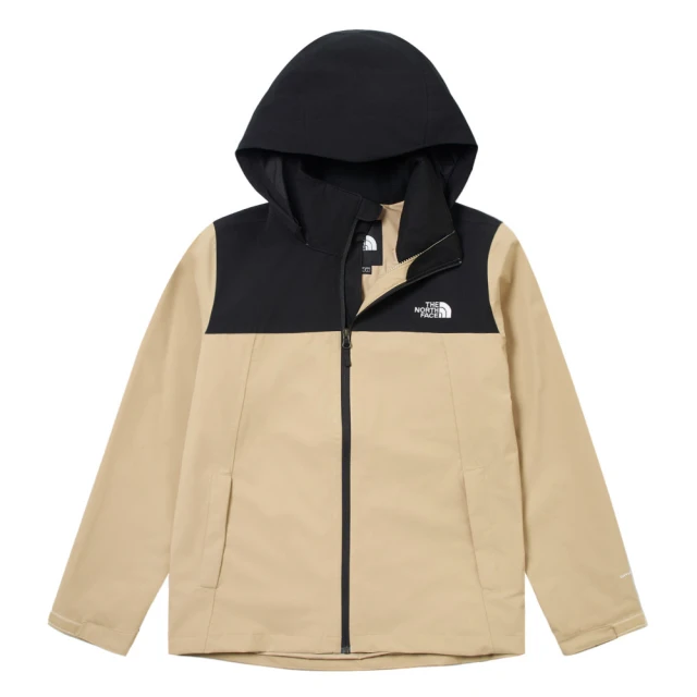 The North Face 北臉 外套 女 運動連帽外套 防潑水 透氣 衝鋒衣 黑卡其 NF0A8CK6QV2