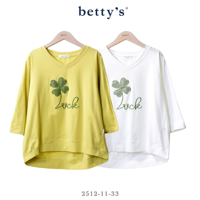 betty’s 貝蒂思 幸運草七分袖V領T-shirt(共二色)