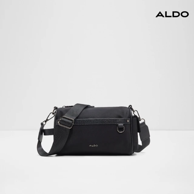 ALDO AFIABARD-男士首圓桶造型設計斜背包-男包(黑色)