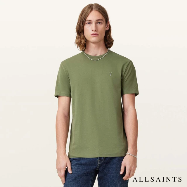 ALLSAINTS BRACE 公羊頭骨刺繡純棉修身短袖T恤