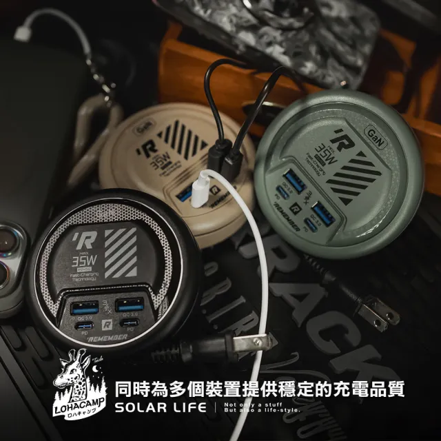 【樂活不露】EC-04氮化鎵電源供應器 0.47M(4孔充電插頭 露營延長線 快充充電器 豆腐頭 GaN氮化鎵)