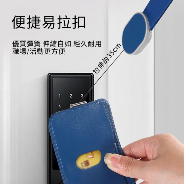 【Biuro】直式/橫式兩用 可伸縮掛繩日系皮證件套 透明工作證掛牌 識別證套 票卡收納套繩組 證件夾/票卡夾