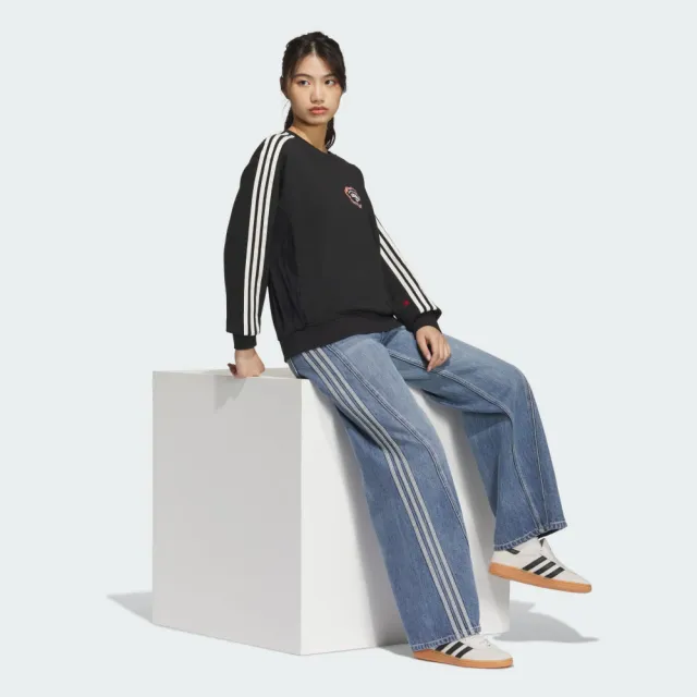 【adidas 愛迪達】CNY 新年 運動 休閒 長袖 大學T 衛衣 女上衣 LNY W CREW(JL8423)