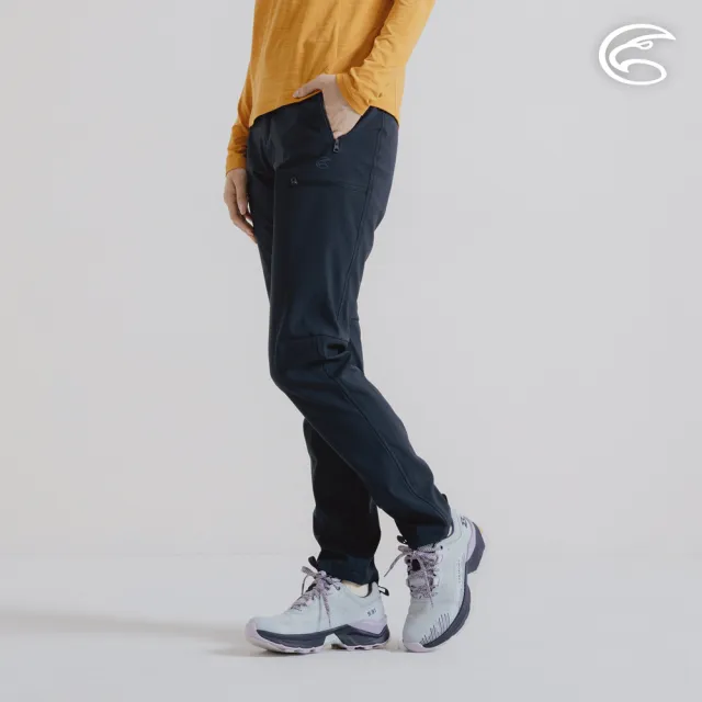 【ADISI】女Softshell撥水防風輕量保暖長褲 AP2421032 深藍色 S-2XL(3L 防風膜 磨毛 防潑水)
