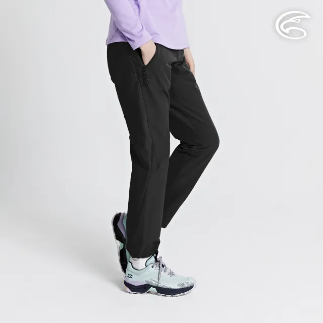 【ADISI】女高抗風Pro超撥水保暖長褲 AP2421109 烏木黑 S-XL(磨毛 防潑水 登山褲 休閒褲)