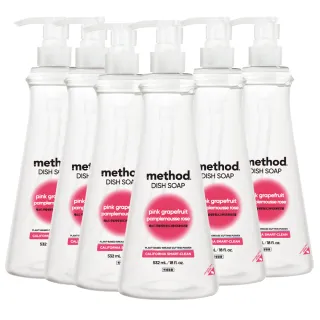 【method 美則】純淨洗碗精系列532mlX6(萊姆薄荷、草本、粉紅葡萄柚)