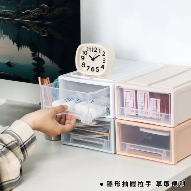【ONE HOUSE】面寬18_5L可堆疊抽屜收納箱 2入 (單抽/日式/無印風/整理箱/收納櫃)