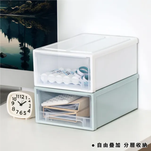 【ONE HOUSE】面寬29_20L可堆疊抽屜收納箱 2入 (單抽/日式/無印風/整理箱/收納櫃)