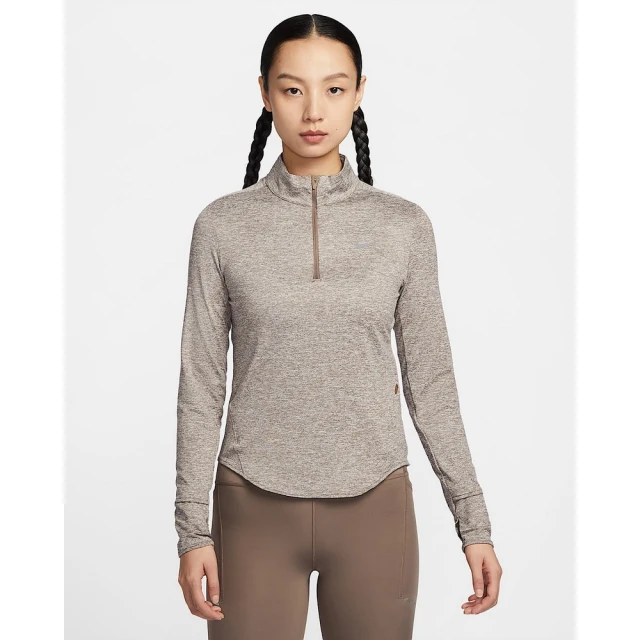 NIKE 耐吉NIKE 耐吉 Dri-FIT 長袖上衣 緊身快乾上衣 女款 AS W NK SWIFT DF UV HZ TOP 棕色(HQ0500233)