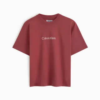 【Calvin Klein】官方旗艦館 CK Hero Modern 方形剪裁 T 恤_紅色