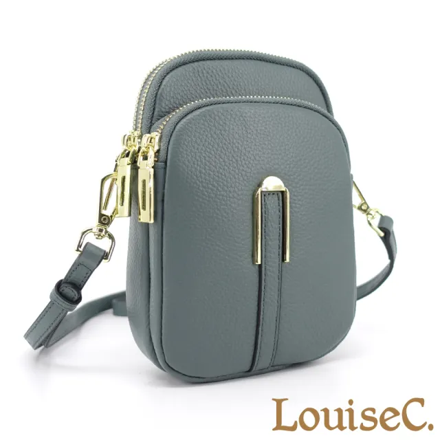 【LouiseC.】雙11 Tree House 牛皮都會多隔層隨身手機斜背小真皮包-2色(真皮包包 CC6559)