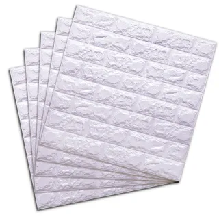 【LOG 樂格】3D立體 磚形環保防撞美飾牆貼 -優雅紫x5入(防撞壁貼/防撞墊)