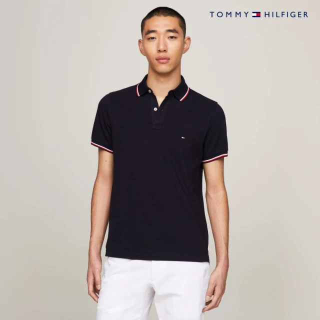 Tommy Hilfiger 官方旗艦館 CORE 修身版有機棉 POLO 衫_藍色