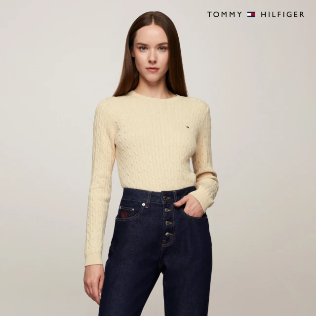 Tommy Hilfiger 官方旗艦館 Jenny 絞花針織長袖毛衣_裸色