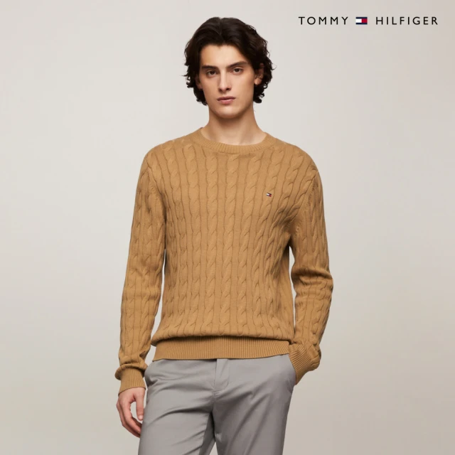 Tommy Hilfiger 官方旗艦館 絞花針織套頭毛衣_棕色