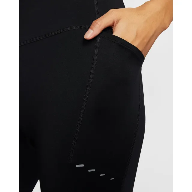 【NIKE 耐吉】緊身長褲 瑜珈褲 緊身褲 運動褲 女款 AS W NK DF SWIFT HR 7/8 TIGHT 黑色(HJ2253010)