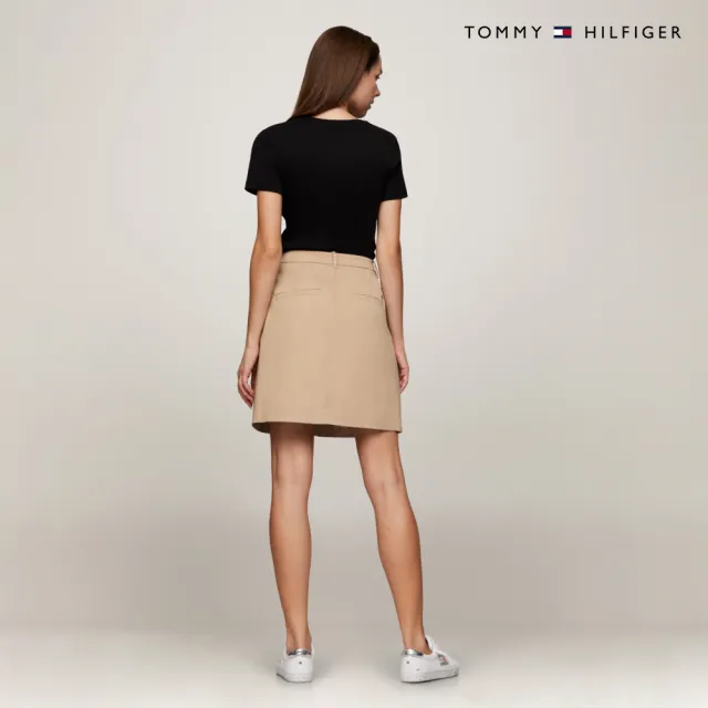 【TOMMY HILFIGER】官方旗艦館 旗幟刺繡圓領 T 恤_黑色