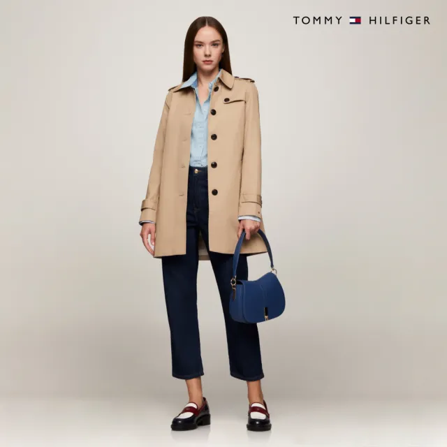 【TOMMY HILFIGER】官方旗艦館 標準版型純色彈性牛津襯衫_藍色