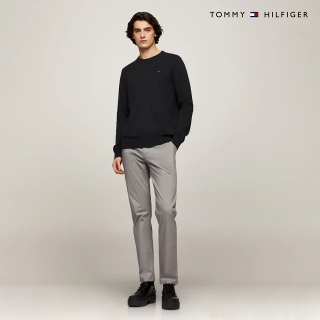 【TOMMY HILFIGER】官方旗艦館 標誌性圓領毛衣_黑色