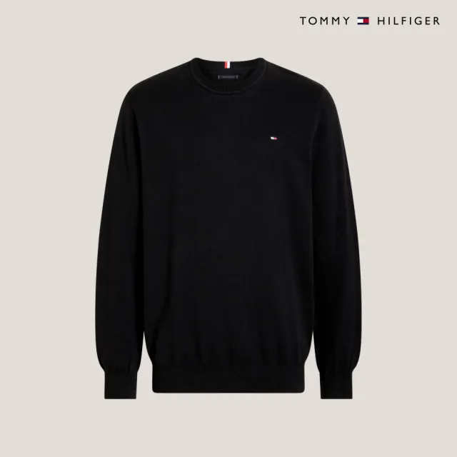 【TOMMY HILFIGER】官方旗艦館 標誌性圓領毛衣_黑色