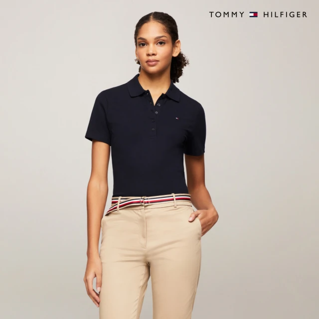 Tommy Hilfiger 官方旗艦館 短袖修身Polo衫_藍色