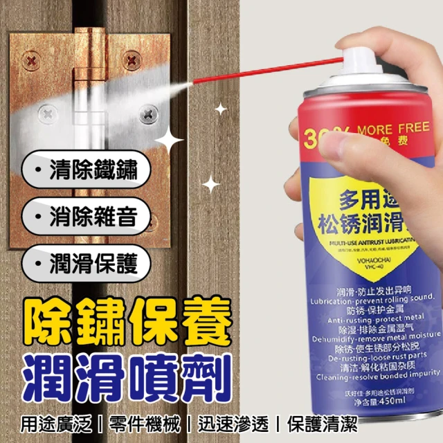 團購好物 多用途防鏽潤滑劑450ML 3入(潤滑劑 除銹油 除鏽劑)