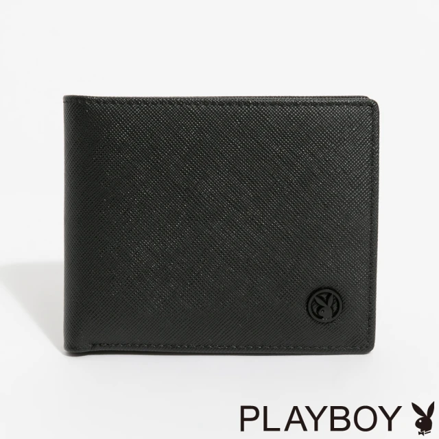 PLAYBOYPLAYBOY 中翻短夾 Macho系列(黑色)