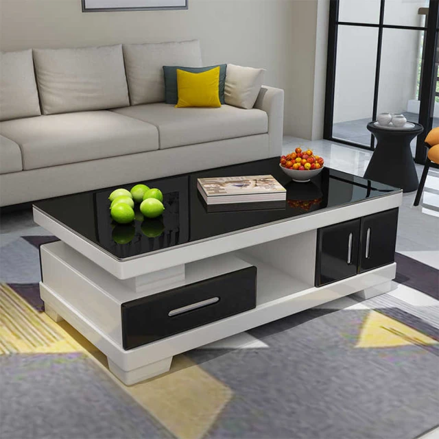 MUNA 家居 Y68-13型4.3尺玻璃大茶几/抽屜緩衝滑