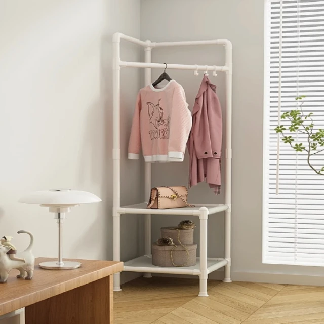 賽衫家具 雙排落地掛衣架 衣帽晾曬架 掛衣架(80公分 雙桿