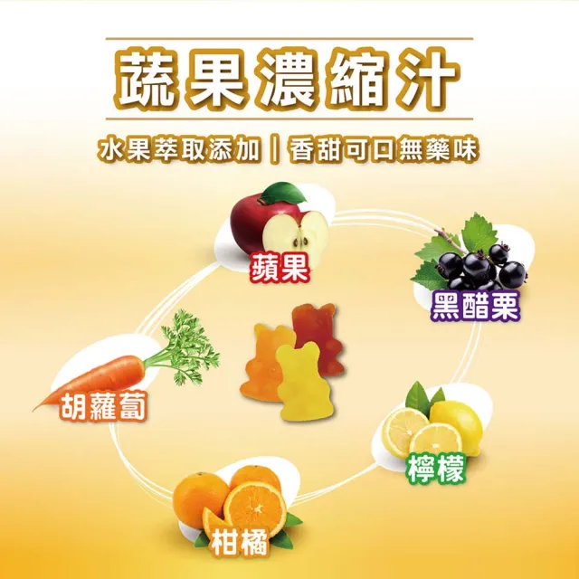 【Heilusan 好立善】維他命小熊軟糖60顆7入組(含水果濃縮汁.QQ口感.取代零食)
