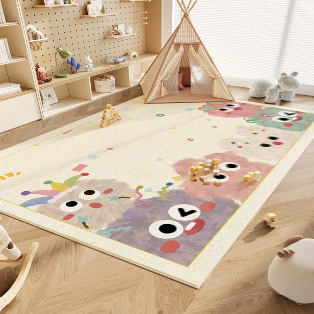 山水桃源旗艦店 地毯 兒童房地毯地墊爬行玩耍墊子80*120cm(絨毛密實/不易藏灰/環保無異味/預售15天)