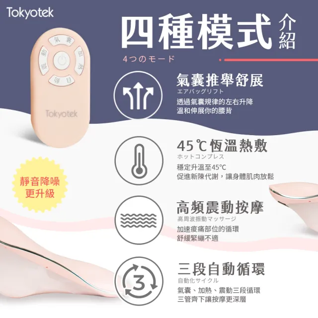 【東京電通】石墨烯無線按摩舒展機(氣壓/肩頸/臀部/大小腿/背部紓緩/拉伸/伸展腰椎/按摩)