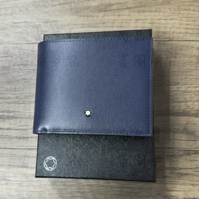 【MONTBLANC 萬寶龍】萬寶龍大師傑作（大班）系列皮夾 6 卡式 墨水藍(131692)