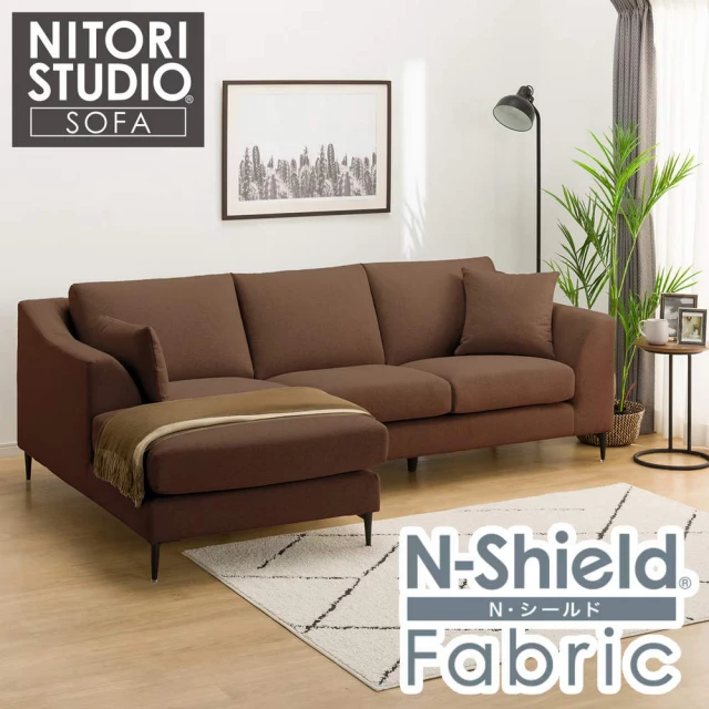 NITORI 宜得利家居 ◎耐磨耐刮 防潑水貓抓布 L型布沙發 RC N-POCKET BS15 N-SHIELD-BR(耐磨)