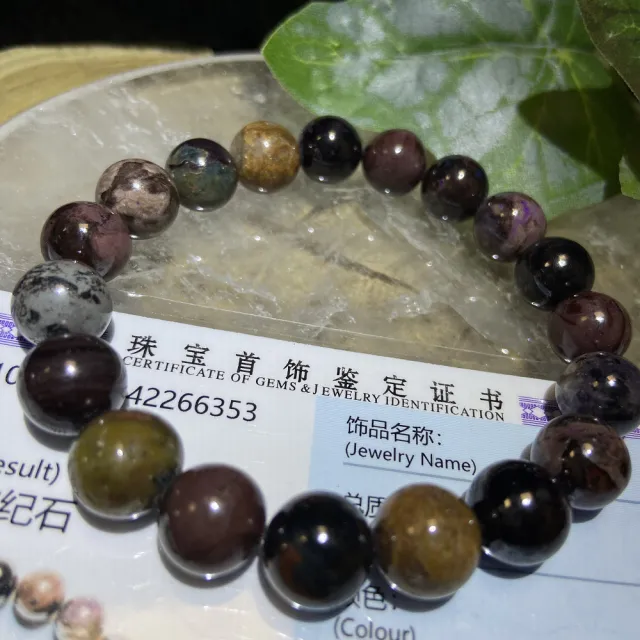 【Cozy 世界水晶原礦與茶】彩色共生舒俱萊 10mm+ 07-6(有助於調節全身性能量)