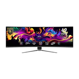 【MSI 微星】MPG 491CQP QD-OLED 49型 曲面電競顯示器(DQ-OLED/144Hz/DP+HDMI+Type C/1800R曲度)