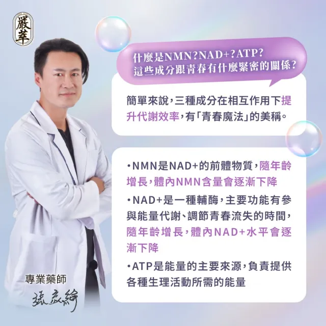 【嚴萃】NMN青春膠囊   白藜蘆醇  菸鹼醯胺 1入組(30粒/盒專利天然酵母NMN 北蟲草子實體 RNA)